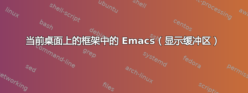 当前桌面上的框架中的 Emacs（显示缓冲区）