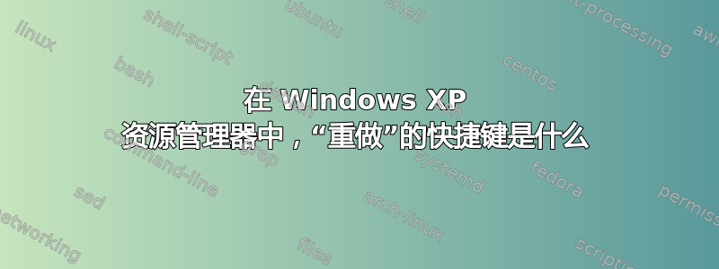 在 Windows XP 资源管理器中，“重做”的快捷键是什么