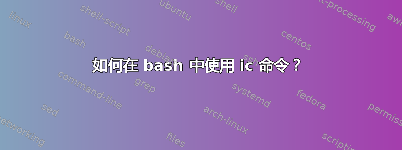 如何在 bash 中使用 ic 命令？