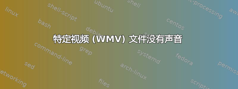 特定视频 (WMV) 文件没有声音