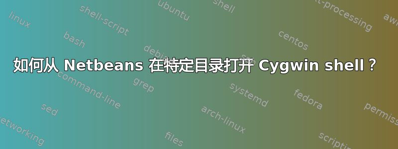 如何从 Netbeans 在特定目录打开 Cygwin shell？