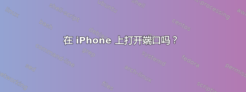 在 iPhone 上打开端口吗？