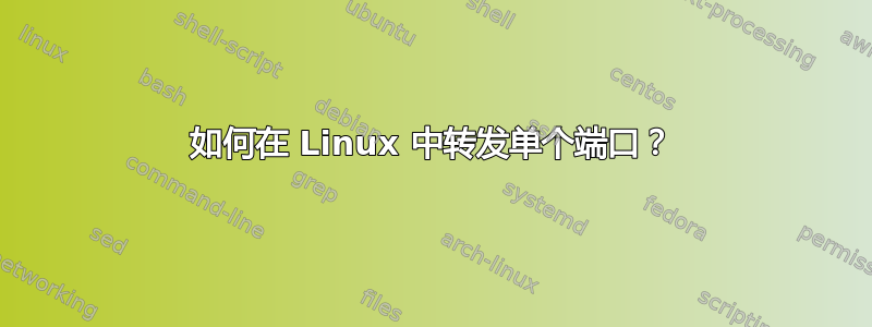 如何在 Linux 中转发单个端口？