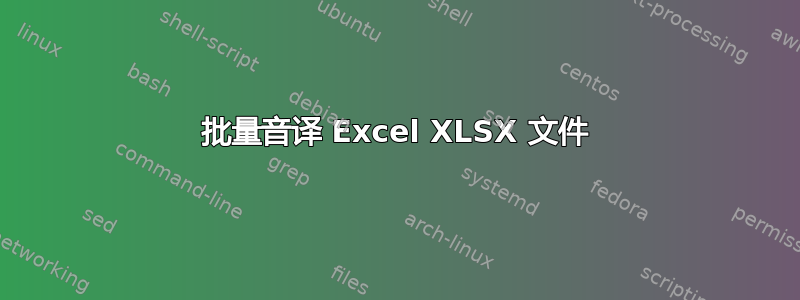 批量音译 Excel XLSX 文件