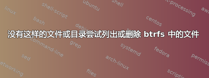 没有这样的文件或目录尝试列出或删除 btrfs 中的文件