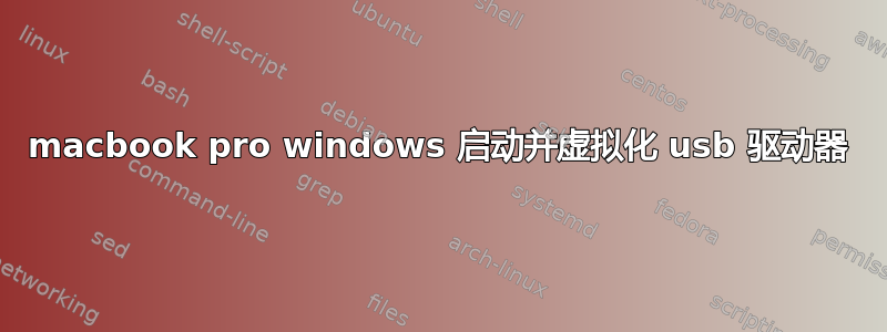 macbook pro windows 启动并虚拟化 usb 驱动器