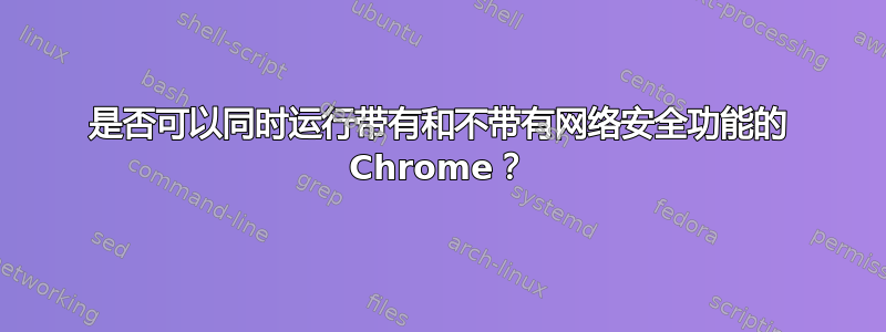 是否可以同时运行带有和不带有网络安全功能的 Chrome？