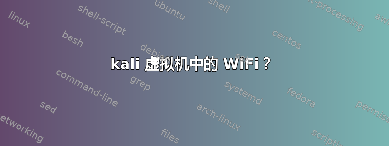 kali 虚拟机中的 WiFi？