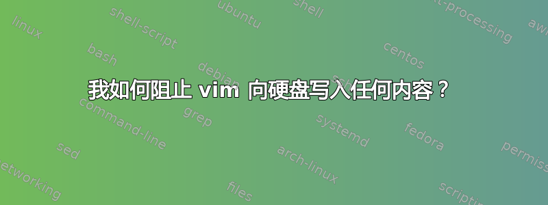 我如何阻止 vim 向硬盘写入任何内容？