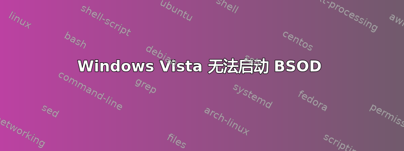 Windows Vista 无法启动 BSOD