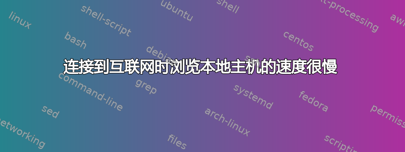 连接到互联网时浏览本地主机的速度很慢