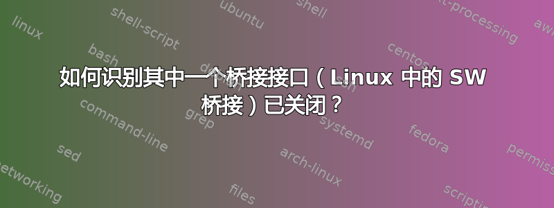 如何识别其中一个桥接接口（Linux 中的 SW 桥接）已关闭？