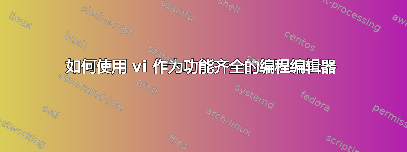 如何使用 vi 作为功能齐全的编程编辑器