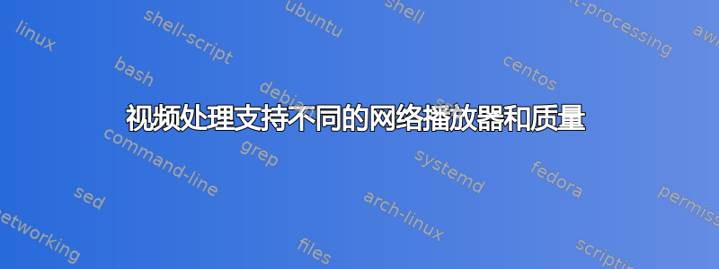 视频处理支持不同的网络播放器和质量