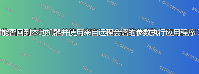 您能否回到本地机器并使用来自远程会话的参数执行应用程序？