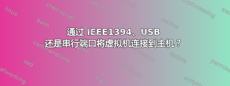 通过 IEEE1394、USB 还是串行端口将虚拟机连接到主机？