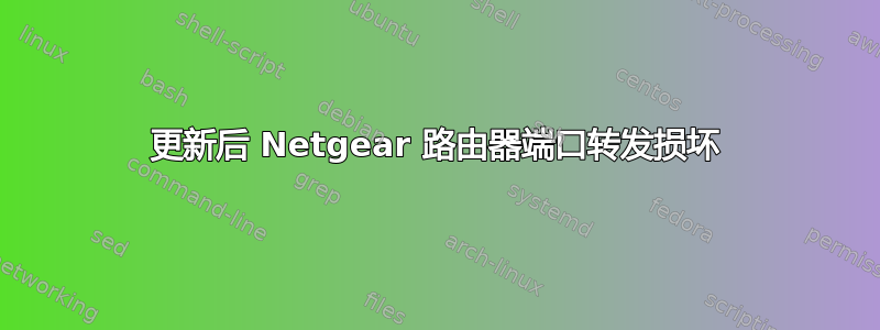 更新后 Netgear 路由器端口转发损坏