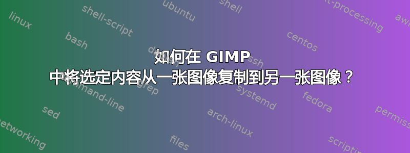 如何在 GIMP 中将选定内容从一张图像复制到另一张图像？