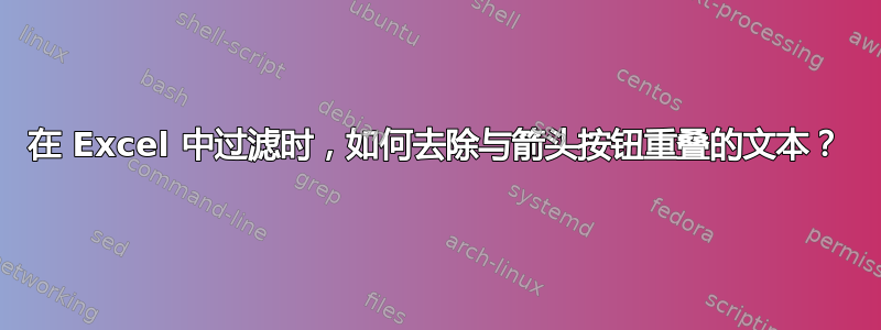 在 Excel 中过滤时，如何去除与箭头按钮重叠的文本？