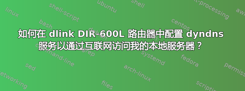 如何在 dlink DIR-600L 路由器中配置 dyndns 服务以通过互联网访问我的本地服务器？