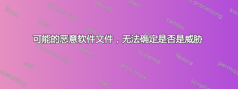 可能的恶意软件文件，无法确定是否是威胁