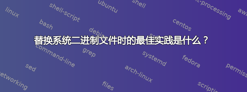 替换系统二进制文件时的最佳实践是什么？