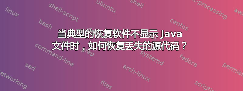 当典型的恢复软件不显示 Java 文件时，如何恢复丢失的源代码？