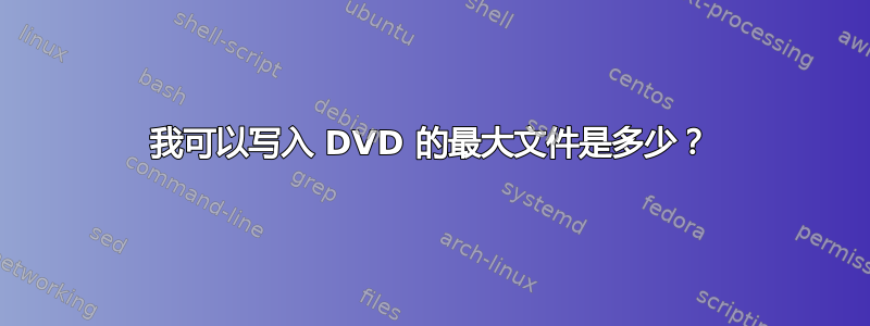 我可以写入 DVD 的最大文件是多少？