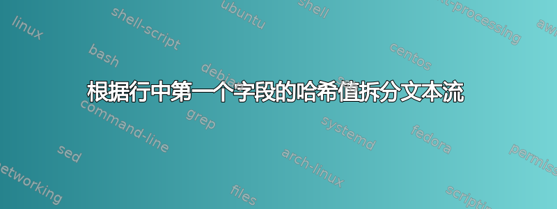 根据行中第一个字段的哈希值拆分文本流