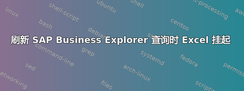 刷新 SAP Business Explorer 查询时 Excel 挂起