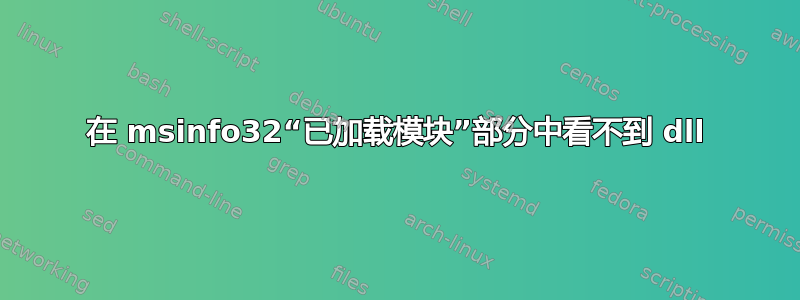 在 msinfo32“已加载模块”部分中看不到 dll