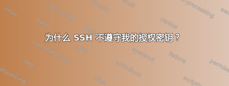 为什么 SSH 不遵守我的授权密钥？