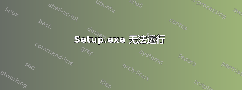 Setup.exe 无法运行