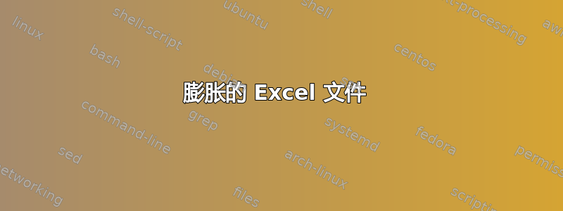 膨胀的 Excel 文件 