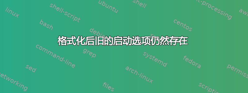 格式化后旧的启动选项仍然存在