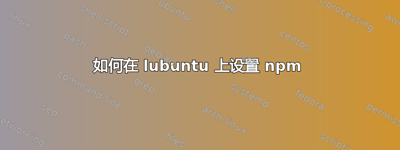 如何在 lubuntu 上设置 npm