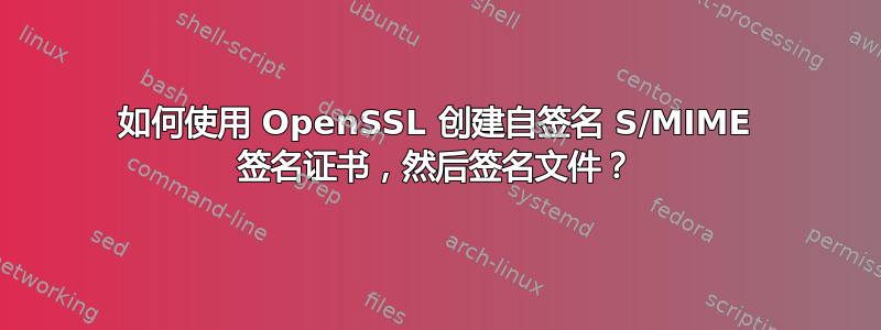 如何使用 OpenSSL 创建自签名 S/MIME 签名证书，然后签名文件？