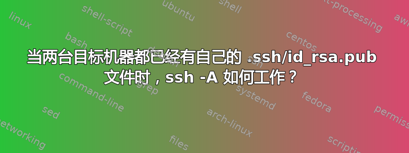 当两台目标机器都已经有自己的 .ssh/id_rsa.pub 文件时，ssh -A 如何工作？