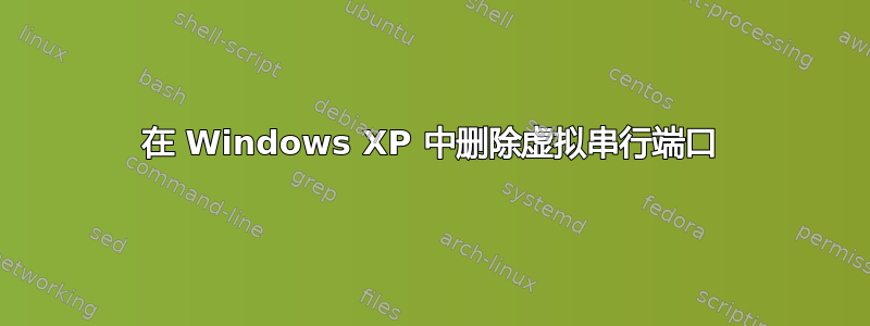 在 Windows XP 中删除虚拟串行端口