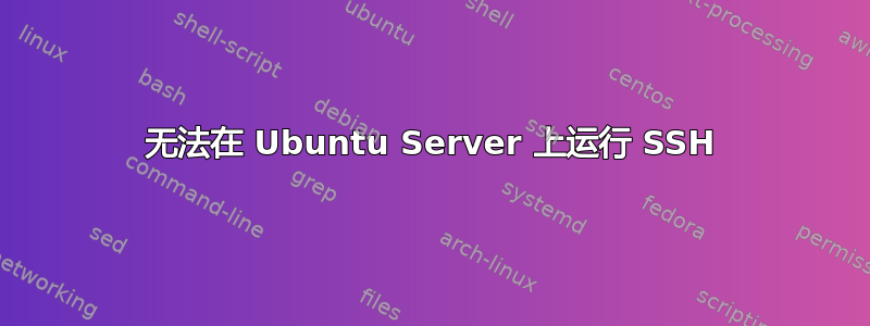 无法在 Ubuntu Server 上运行 SSH