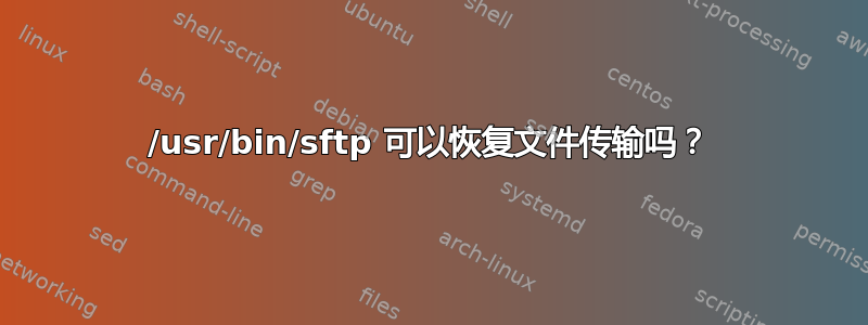 /usr/bin/sftp 可以恢复文件传输吗？