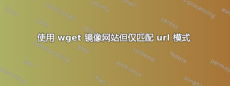 使用 wget 镜像网站但仅匹配 url 模式