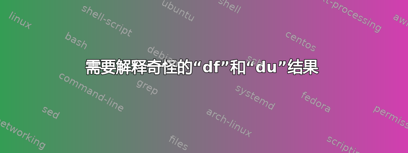 需要解释奇怪的“df”和“du”结果