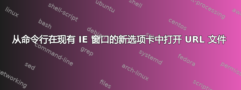 从命令行在现有 IE 窗口的新选项卡中打开 URL 文件