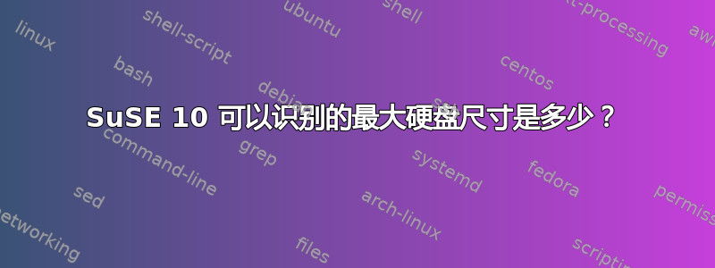 SuSE 10 可以识别的最大硬盘尺寸是多少？