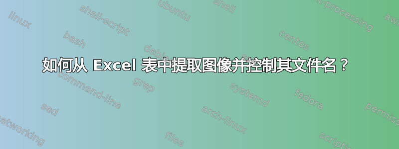 如何从 Excel 表中提取图像并控制其文件名？