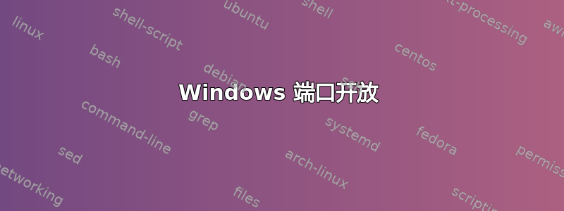 Windows 端口开放