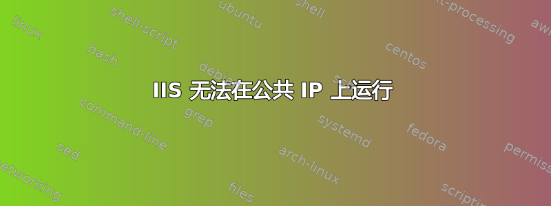 IIS 无法在公共 IP 上运行