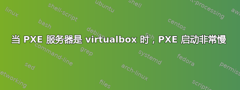 当 PXE 服务器是 virtualbox 时，PXE 启动非常慢