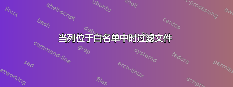 当列位于白名单中时过滤文件